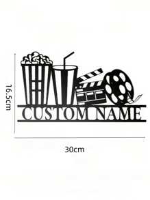 1 Custom Movie Night Metal Wall Art Logo Personalized Vintage Movie Iron Decoration Custom Home Theater Metal Signage The Perfect Gift For Movie Lovers Vintage Movie Popcorn Design Wall Hanging The Perfect Home Improvement Housewarming Gift For Movie Actors, Valentine's Day, Valentine's Day Decor Gifts Birthday Graduation