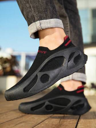 青少年/青年男孩时尚简约一脚蹬运动鞋，透气跑鞋适合跑步、旅行、徒步旅行、日常穿着，男女通用设计