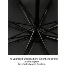 1pc Double-Layer Automatic Windproof And Rainproof Umbrella, Reinforced Windproof And Rainproof Umbrella, Multi-Functional Travel Umbrella, Portable Travel Umbrella, Outdoor Sunshade Umbrella Suitable For Both Men And Women, Simple Solid-Color Business Umbrella, Essential School Supplies, Halloween/Christmas Items
