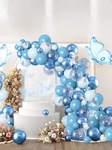 111pcs Butterfly Decorative Balloon Arch Kit, Pink Color Perfect Decoration Wedding Birthday Holiday Event Party Room Wall Background Decor, Back To School Valentine Day