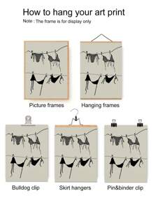 1pc Bikini Line Drawing Canvas Print, Modern Abstract Swimsuit Wall Art, Frameless Beach Style Decoration For College Apartment, Bedroom, Holiday Gift
