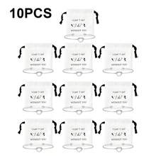 10 件套珠宝袋伴娘礼物亚麻小抽绳袋 10 件套伴娘结手链珠宝包装伴娘求婚礼物新娘派对回礼品 - 彩色 - 查看 16