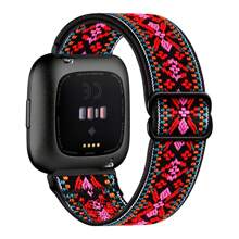 Nylon Armbänder kompatibel mit Fitbit Versa/Versa 2/Versa Lite/Versa SE Armband, Frauen Männer, elastische Sport Ersatzarmbänder, Nylon Ersatz Armbänder für Männer und Frauen, Sport Uhren Armband