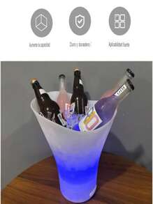 7LT Party Ice Bucket With Durable Illuminated Color Changing LED, Perfect For Wine And Champagne, Changes To 7 Colors - White - View 4