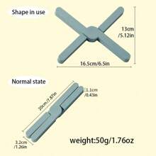 Almohadilla de silicona en forma de X resistente al calor, plegable, antideslizante, tapete para ollas y sartenes, mantel individual, soporte cruzado para platos, posavasos de cocina - Rojo - Ver 8