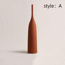 1pc, Vintage Vase Stylish Matt Creative Ceramic Vase For Home Decor, Handmade Textured Vase, Minimalism Style Decoration Vase For Bookshelf, Wedding, Gifts, Living Room Bedroom Decoration Ornaments,New Home Gifts Birthday Graduation