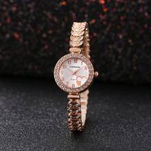Women's Fashion Watch, Luxury Crystal Dial, Heart Design, Gold/Rose Gold Options, Suitable For Daily Wear And Special Occasions