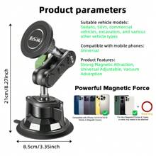 Magnetic Car Phone Holder, Magnetic Car Navigation Suction Cup Mount