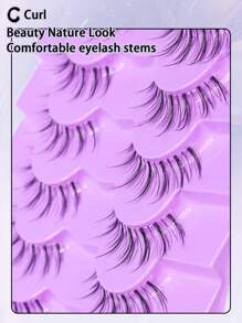 7 对自然纤细假睫毛，自然外观 7-16 毫米，适合韩国日本人 - 自然纖長款 - 查看 5