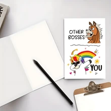 1PC Humorous Boss Card, "Other Boss You" Birthday Greetings, Office Paper Cards, Funny Boss's Day Cards, Suitable For Both Men And Women,Back To School,School Supplies - Multicolor - View 13