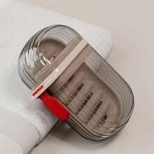 3pcs Travel-Friendly Soap Dish With Lid, PET, Sealed Drain, Ideal For Business Trips & Outdoors