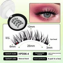 1 par de set de pestañas postizas magnéticas, pestañas magnéticas naturales simuladas impermeables, pestañas magnéticas sin pegamento, una herramienta de maquillaje indispensable para viajar