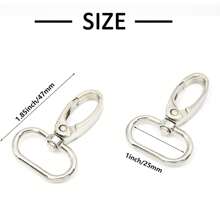 5/15/20 Pcs 1-Inch (Approx. 2.5cm) Inner Diameter Oval Lobster Clasp Swivel Snap Hook, Rotating Spring Clip For Shoulder Strap, Bag, Wallet