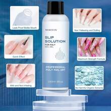 Morovan Slip Solution Poly Gel Big 8Oz 240ML Extension Nail Gel Slip Solution With Brush Anti-Stick Gel Liquid Solution Bottle Cap As A Cup Poly Gel Solution Liquid Easy DIY Gel Solution At Home - Xanh đậm - Xem 8