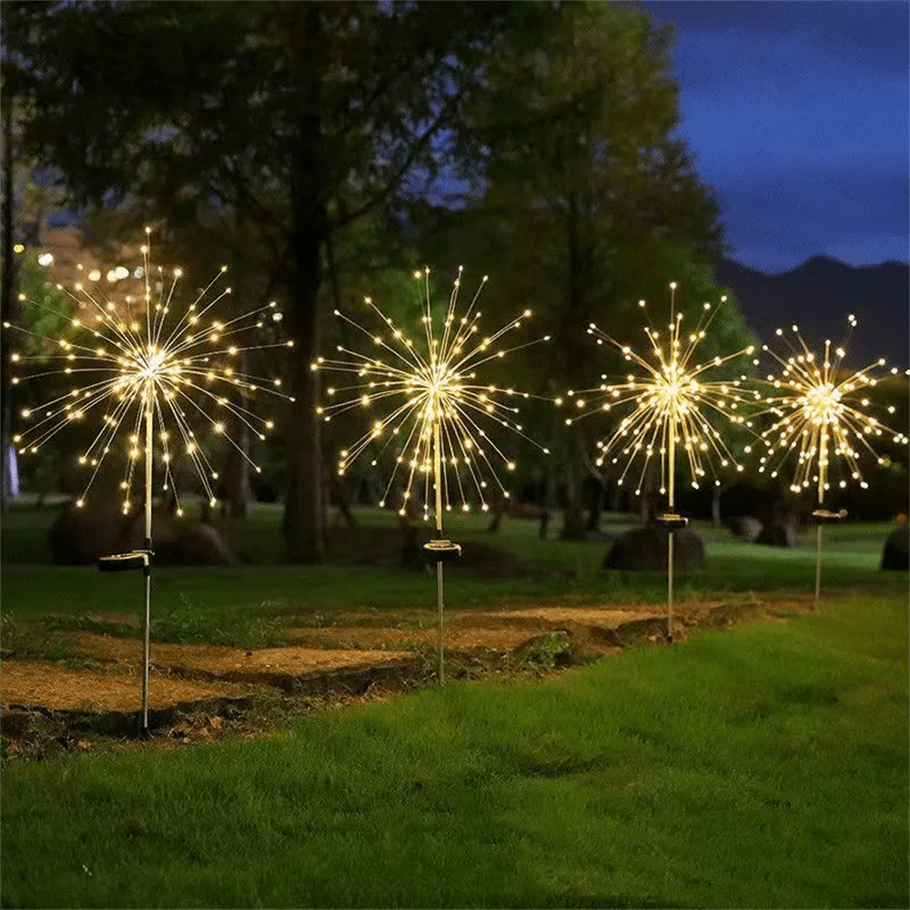 Pieza/2 piezas Luces solares de hadas con 90/120/150/180/200 cuentas LED, resistentes al agua IP65 para jardĂn, patio, fiesta al aire libre, decoraci