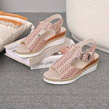 Dames Platform Sandalen Zomer Nieuwe Europese & Amerikaanse Touw Bodem Dikke Bodem Peep-Toe Sandalen Nieuwe Stro Geweven Dikke Bodem Pantoffels Dames Oversized Outdoor Open Toe Platform Wedge Sandalen
