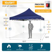 COBIZI Gazebo pieghevole 3x3 gazebo pop-up stabile impermeabile pieghevole 3x3m tenda da festa invernale, con 4 pareti laterali, 4 sacchi di sabbia, 4 corde, 4 picchetti, palo con bordo spesso 0,6 mm, 310 cm di altezza, nero