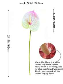 1/2/4/6 件仿真红掌百合花，适用于婚礼、办公室派对、酒店、家居餐桌装饰、情人节、生日毕业典礼、家居装饰、返校装饰、学校用品 - 多色 - 查看 3