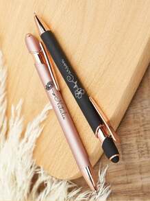 可定制文字的触摸屏电容式圆珠笔，铝合金笔杆圆头圆珠笔，优质笔，可定制Logo印刷，多功能，防水，装饰性强，可重复使用，色彩丰富，复古，可爱，现代，可定制，个性化，独特，是送给她、家人、朋友、孩子、学生、员工的理想礼物 - 14*1cm - 查看 4