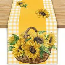 1 PIEZA Camino de mesa de primavera con diseño de girasol, otoño, mantel de granja, soleado, decoración de granja de primavera, verano y otoño para el hogar y la cocina