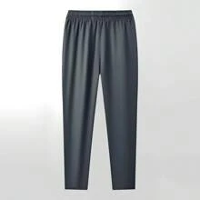 男士吸湿排汗运动裤，速干户外跑步训练健身休闲长裤，春夏 - 深灰色 - 查看 2