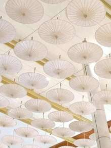 1 pezzo Ombrello rotondo di stile cinese tradizionale in carta, ombrello di carta bianca da dipingere a mano, ombrello di carta oleata, per giochi di festa, attività festive, forniture per feste, accessorio per pittura fai-da-te, decorazione per matrimoni, fotografia, danza e feste, accessorio per cucito, set di cucito, matrimoni, cucito, artigianato, misurazione