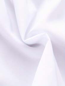 Vestido informal holgado para niña, estampado de leopardo, color liso, cuello redondo, mangas cortas de murciélago, vestido de una pieza. - Blanco - Ver 7