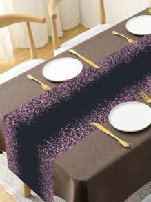 1pc Black Pink Table Runner, Polyester Table Runner Pink Powder Crumb Pattern Tablecloth, Perfect For Birthday Wedding Party Home Tablecloth Decorations, Kitchen Table Covers Decor, Festival Event Dining Room Table Ornaments, Party Favor