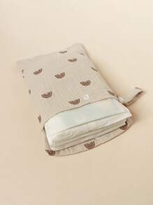 1pc Cartoon Rainbow Bear Print Diaper Stacker, Baby Stroller Hanging Organizer Bag, Nursery Room Decor & Outdoor Use
