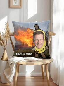 غطاء وسادة زخرفية مطبوع عليها صورة بيت مضحك على شكل موز مشتعل، هدية فريدة لأغراض عيد الحب للرجال أو الأزواج أو الزوجات