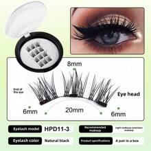 1 par de set de pestañas postizas magnéticas, pestañas magnéticas naturales simuladas impermeables, pestañas magnéticas sin pegamento, una herramienta de maquillaje indispensable para viajar