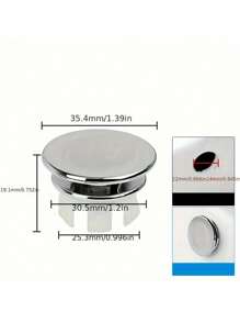 1/2/5pcs Stainless Steel Bathroom Sink Hole Spill Cover, Bathroom Tub Drain Cover, Round Spill Ring Plug, Bathroom Kitchen Sink Hole Round Overflow Covers, Basin Tidy Insert Spares, Sink Overflow Ring, ABS Bathroom Kitchen Sink Basin Trim Overflow Cover, Hole Insert CapSink Hole Round Overflow Cover