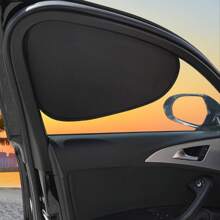 Static Adsorption Car Side Door Glass Shading Baffle, Car Sunshade Baffle, Car Privacy Anti-Peeping Curtain, Car Anti-Ultraviolet Cooling Kit, Simple Adsorption Installation, Foldable Storage, Does Not Take Up Space - Black - View 3