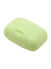 صندوق صابون محمول للسفر - مقاوم للماء، قابل للقفل، وحامل صابون مدمج مع غطاء - صحن صابون بلاستيكي أحادي اللون للحمام والضروريات السفرية، ديكور المنزل والحمام، ديكور الخريف، عودة إلى المدرسة