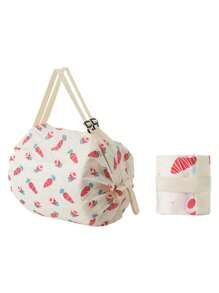 Bolsa de compras plegable y reutilizable de moda para mujeres, bolsa de tela portátil y plegable, bolsa de almacenamiento para compras de supermercado, útiles escolares y accesorios escolares