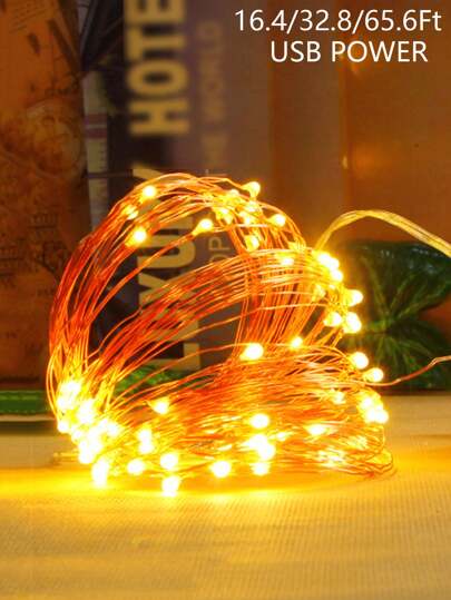 1 dây đèn LED trang trí trong nhà bằng dây đồng dài 5/10/20m, đèn LED dây nhỏ chạy bằng USB, thích hợp cho các sự kiện lễ hội, sinh nhật, tiệc cưới, cũng như trang trí phòng ngủ, tường nhà, nhà cửa, sân vườn.