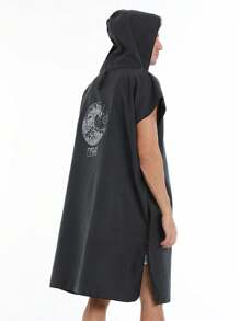 1pc Solid Color Quick-Dry Wearable Towel, Simple Adult Couple Hooded Beach Bath Towel, Sand-Free, Lightweight, Changing Robe, Portable, Small Size, Ideal For Beach, Surfing, Swimming, Diving, Traveling Summer Wedding Home Bathroom Decor Beach Wear Back To School