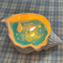 Conch Aromatherapy Candle Atmosphere Creative Fragrance Gift Box Jelly Wax Shell Starfish Handmade Candle, Candle Holder - Multicolor - View 4
