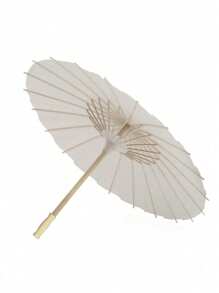 1 pieza Parasol blanco DIY, sombrilla nupcial, decoración de boda, regalo creativo para cumpleaños, enfriamiento de verano, playa, viaje, selecciones de primavera y verano, regalos para damas de honor, decoración de habitación, decoración de dormitorio, playa, viaje, para hombres, para mujeres, vacaciones - Blanco - Ver 1
