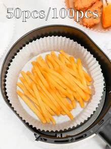 50/100pcs Air Fryer Papers, Food Baking Mat Sheets, Cooking Baking Parchment Paper, Kitchen Absorbent Oil Pad