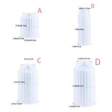 Striped Cylinder Candle Mold 3D Striped Cylinder Cone Silicone Plaster Mold, Fragrant Candle Wax Mold, Pillar Incense Mold, DIY Candle Making, Soap, Resin Casting, Clay Crafts, Home Decor - White - View 2