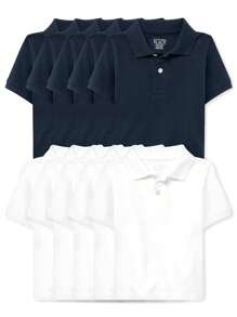 The Children's PLACE Baby And Toddler Uniform Pique Polo 10-Pack - 航海/白色 - 查看 1