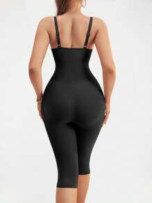 Body moldeador de una pieza sin costuras para mujeres con pantalones de 3/4 de largo - Negro - Ver 6