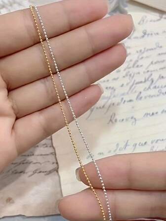 Metalen ketting Ultrafijne goud-zilveren stalen bal sieraden nageldecoratie sieraden 1m lengte