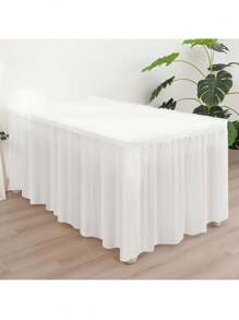 2pcs/Set Disposable Plastic Tablecloth Set, Rectangular Solid Color, Suitable For Wedding, Bridal Shower, Birthday, Buffet Party, Elegant Table Decoration, Holiday Party Supplies, Fits Various Event Themes