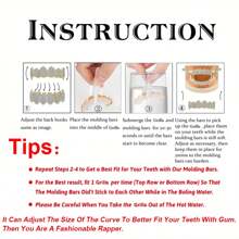 THATBOY 2pcs Fashion Light Luxury Shiny Grillz Copper Zirconia Grillz Cool Personalized Gift Hip Hop Rapper Male And Female - Multicolor - View 9