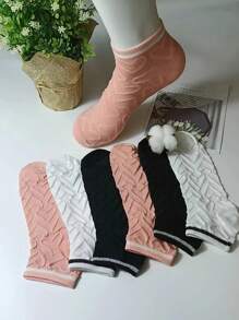 3/6/12 Pairs Women's Cotton Socks Versatile Casual Breathable Cute Socks 35-40 - 彩色 - 查看 2