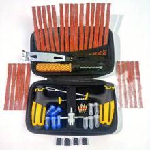 包含 29/48 件汽车轮胎修理套件、应急轮胎修理套件、补片和胶水搅拌器 - 易于使用的应急轮胎修理套件