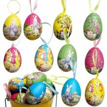 12pcs RandomColorful Easter Eggs, Foam Hanging Decorations,Home Decoration, Scene Decoration, Theme Party Decoration,Easter Egg Easter Tree Decoration Party Birthday Home Decoration Indoor Supplies, Decorative Sign