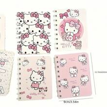 Sanrio 1pc Hello Kitty spiraal notitieboekje, cartoon thema kantoor schrijfblok, schattig ontwerp, geschikt voor school en thuisgebruik, terug naar school, spiraal notitieboekje